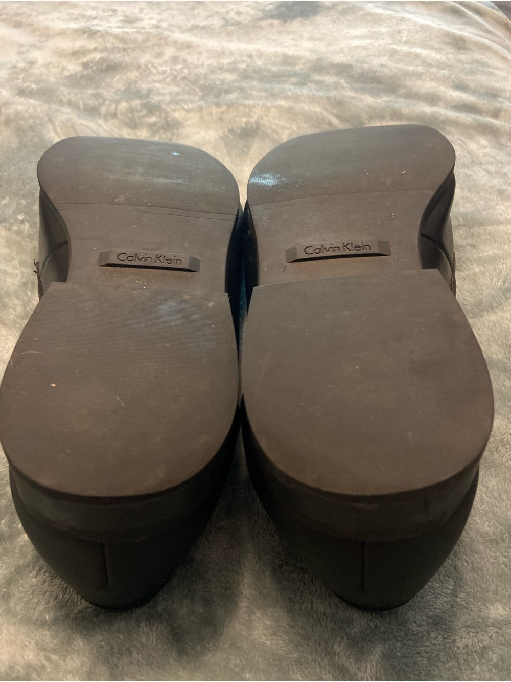 Calvin Klein Black Leather & Fabric Slip-On Loafers - Picture 6 of 6